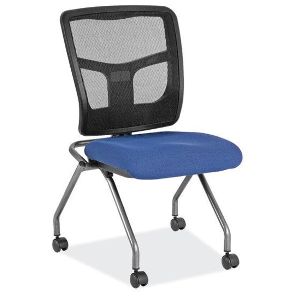 Officesource CoolMesh Collection Armless Nesting Chair with Titanium Gray Frame 7774TNSFBL